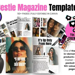 Bestie Magazine Printed for You, 50+ Pages Fully Edited in Canva and Printed as a Soft Cover for Your Trendy In-Demand Gift