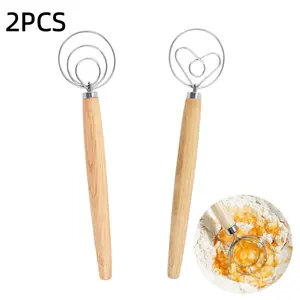 2PCS Stainless Steel Manual Mixer Set, Durable Kitchen Utensils Kitchenware Baking Tools for Cake Baking & Egg Beating, Ideal for Home Cooking Essentials