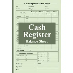 Cash Register Balance Sheet: Daily Sales Tracking and Accounting Ledger, 6x9 Inches, 110 Pages – Perfect for Business Cash Register Balance