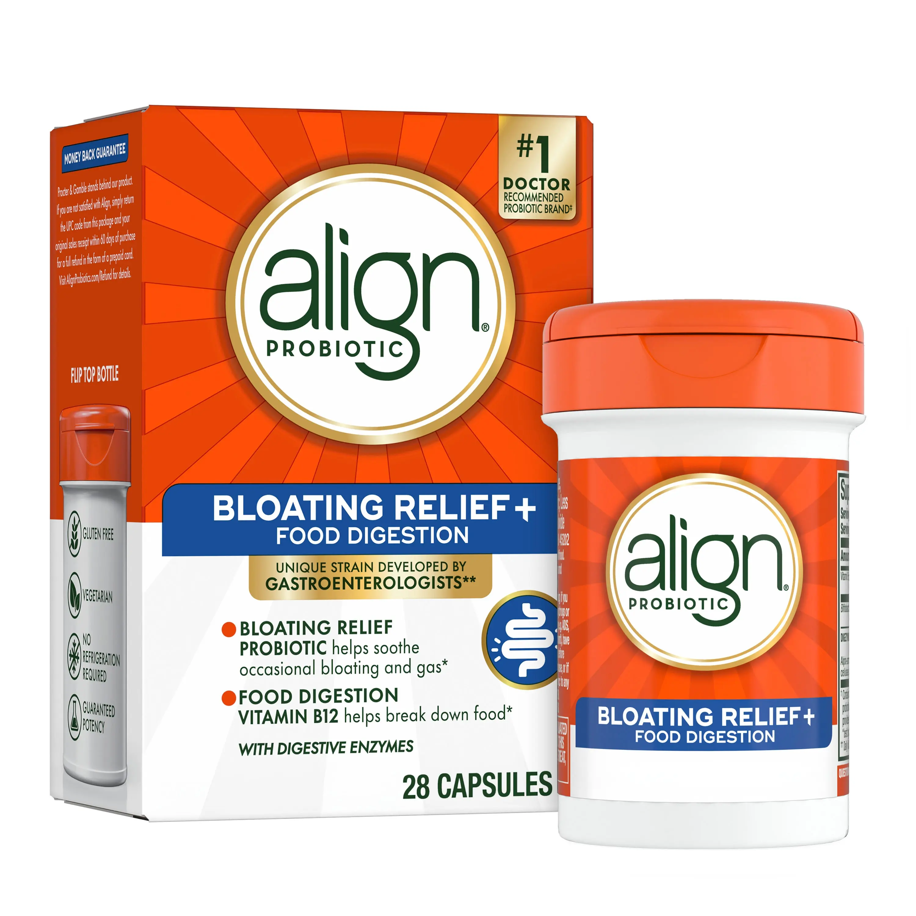 Align Probiotic Bloating Relief + Food Digestion, Probiotics for Women and Men, 28 capsules Align Probiotic Bloating Relief + Food Digestion, Probiotics for Women and Men, 28 capsules