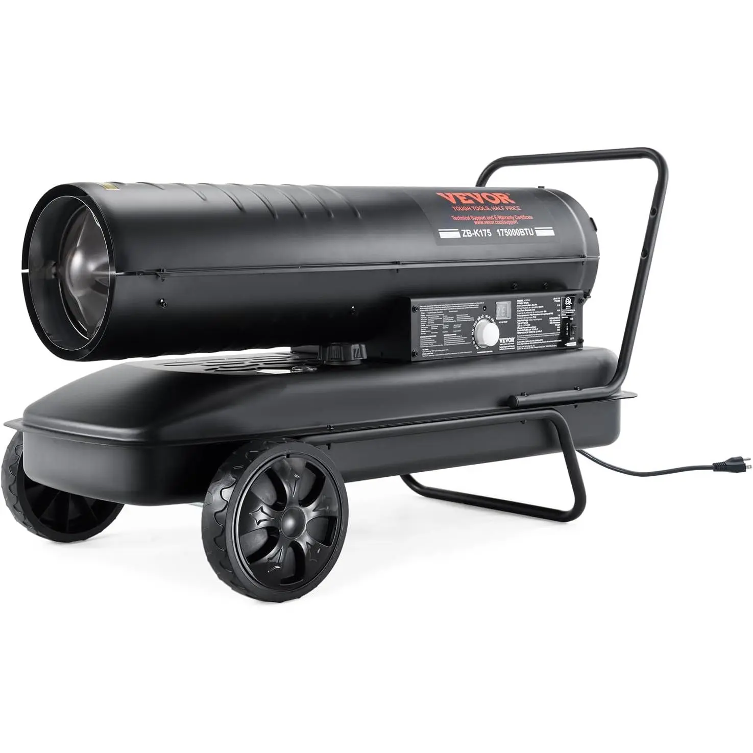 VEVOR Portable Kerosene Heater, 175000 BTU, with Adjustable Thermostat and 13.2 Gallon Tank, Energy-Saving Design for Indoor and Outdoor Spaces, Workshops, and Industrial Environments