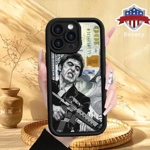 Creative Scar Face Painted Pattern Case for iPhone 16 17 15 14 Pro Max 13 12 11 Air XR XS E Plus Shockproof Drop Protection Rugged Durable Silicone Cover