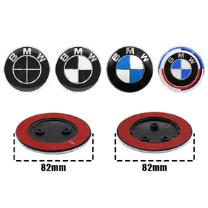 1Pcs ABS 2/3Hole 82mm Car Hood Front Emblem Tail Rear Trunk Badge Logo Car Decals Accessories For BMW M Performance E46 E60 G20 G30 M3 M5 F20 F30 F10 F11