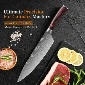 Chef Knife 8 Inch - Ultra Sharp Kitchen Knife 1.4116 High Carbon Stainless Steel Blade, Ergonomic Handle, Professional Meat Knife for Home Cooking & Chefs, w/Sheath