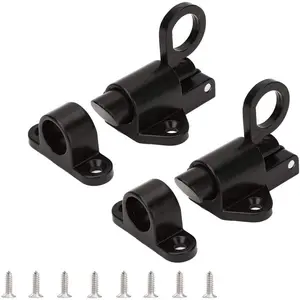 Self-Closing Latch - Spring Door Lock - Door Latch -  Automatic Window Gate Lock - Spring Load Bolt Latch (Black)