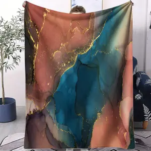 Marble Ink Print Blanket, Soft Warm Breathable Comfortable Skin-Friendly, Multiple Styles Available, Suitable for All Ages, Sofa Bed Use, Ideal Gift