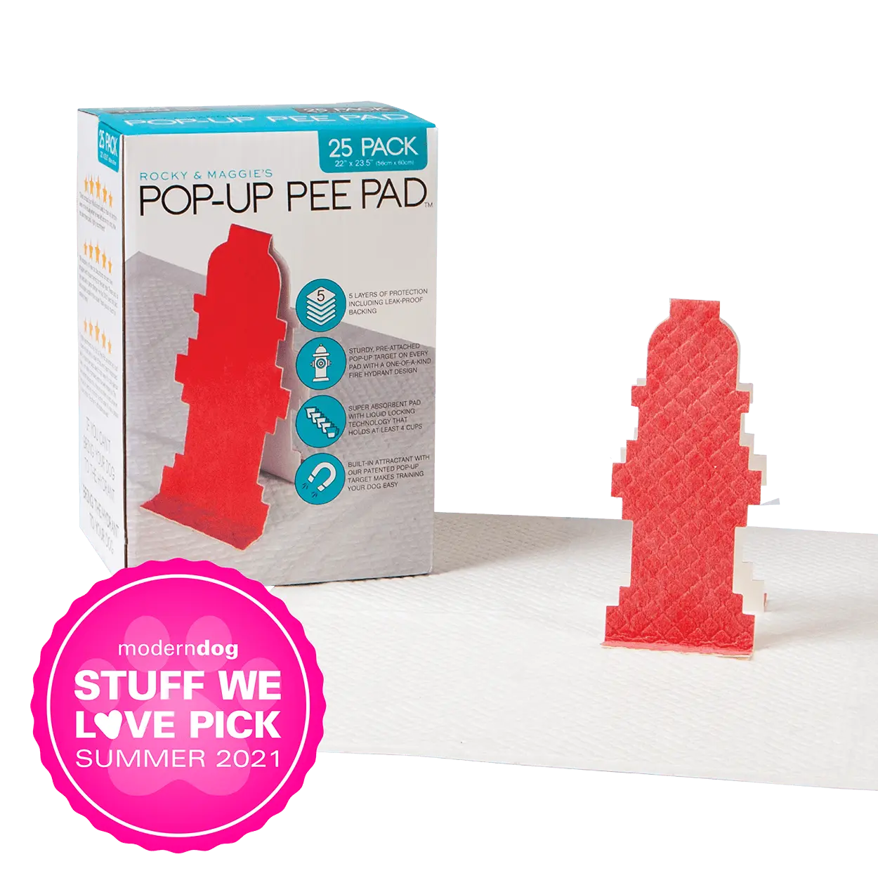 Pop-Up Pee Pad for Male Dogs | Stop Indoor Marking with Patented Fire Hydrant Target