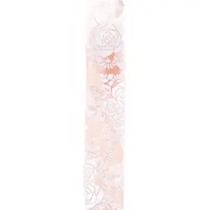 1.5" x 10yd Multi Roses Ribbon – Peach Silver