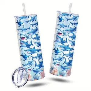 1pc 20oz Whale Theme Water Cup Car Cup Insulated Water Cup Water Cup Holiday Gift, Deep-sea animals, Outdoor use Water Cup, Birthday Gift, The Best Gift for Friend and Family, halloween, gift for friend love the animals in the underwater world