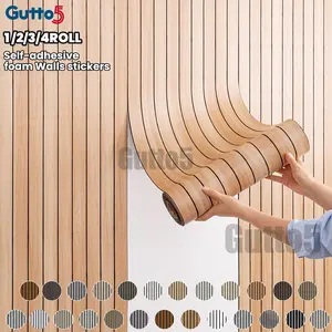 Thick 3D Embossed Wood Grain Grid Self Adhesive Wallpaper, Texture Wall Decor, Peel and Stick, Suitable for Bedroom and Living Room, Indoor Background Wall