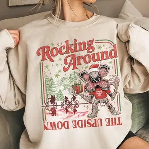 Rocking Around The Upside Down Sweatshirt, Christmas Things Movie TShirt, Stranger Christmas 2025 Tee, Holiday Celebration Gift