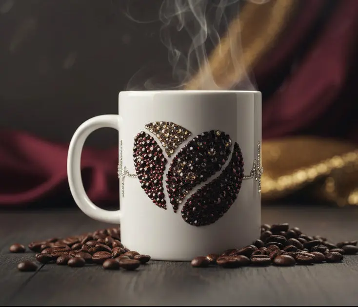 LUXORI Sparkling Crystal Coffee Mug, Single Mug for Daily Use