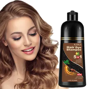 Light Brown Hair Dye Shampoo - 5 IN 1 Hair Color for Women & Men,Long Lasting Brown Hair Dye in Minutes, Herbal Natural Champu Para Canas,200ml