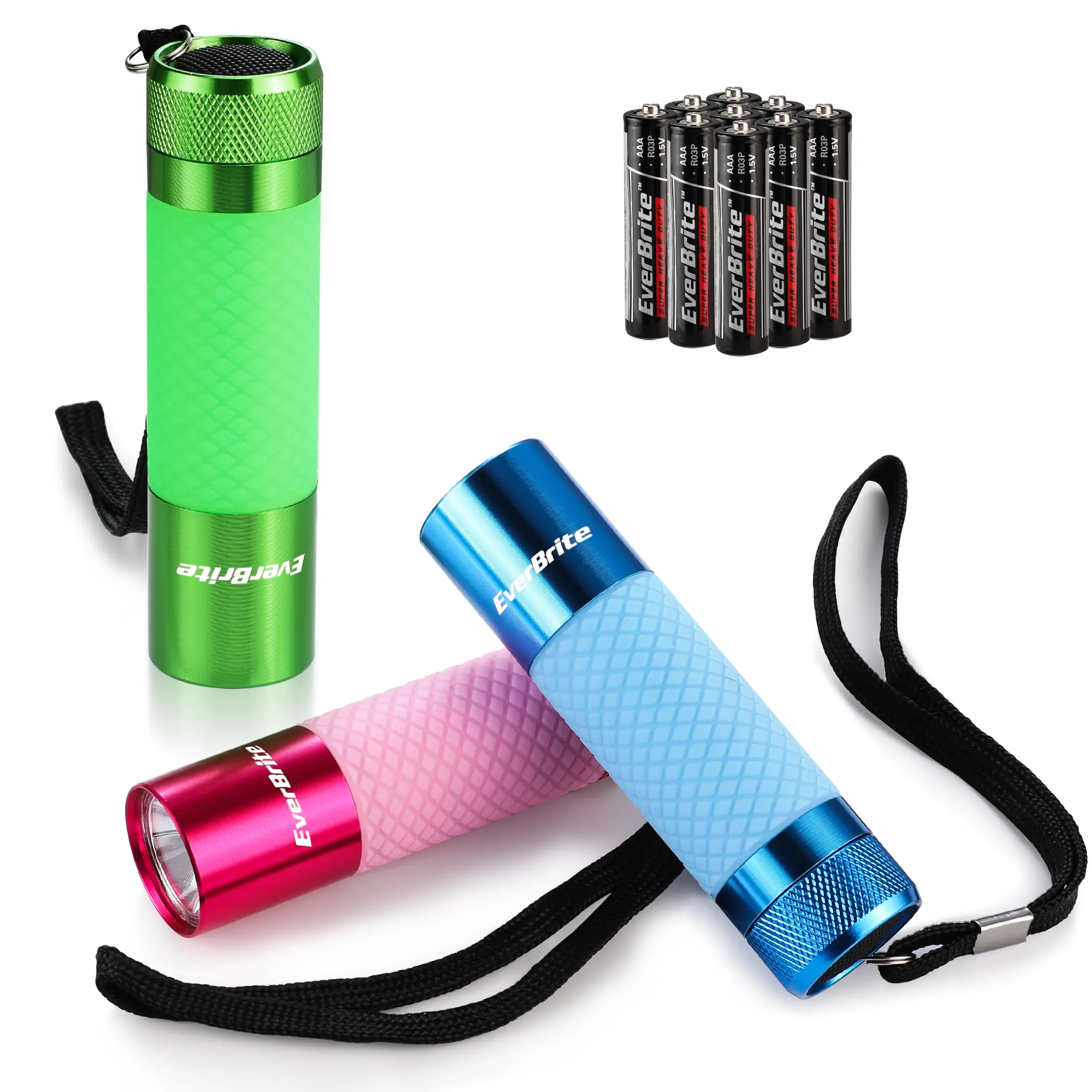 #toolupgrade EverBrite Mini Flashlights, Glow in Dark Flashlights, Aluminum LED Flashlights Party Favors Assorted Colors for Camping, Hiking, Indoor, AAA Batteries Included
