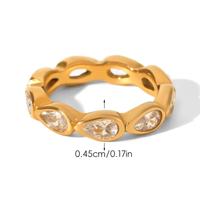 Teardrop CZ Ring