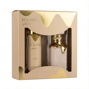 Lattafa Eclaire 2 Piece Gift Set Eau de Parfum Spray 100 ml + Body Spray 200 ml Sweet Vanilla Gourmand Perfume