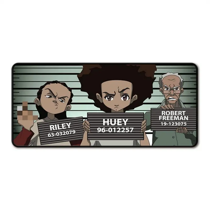 Extra Large Nostalgic Cartoon Mousepad - Boondocks-Inspired Design, Anti-Slip Rubber Base, Large/Extra Large Size Gamer Pad