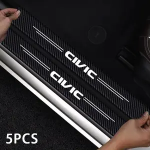 Honda Civic 5pcs Threshold Sticker Set, Car Door Trim Sticker, Waterproof & Scratch-Resistant, Easy Installation, Protects Your Car Doors, Durable Design