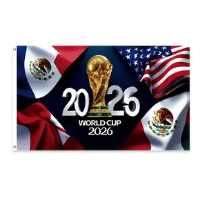World Football Match 2026 Football Match Flags 90x150cm Large-Sized Cheering Flags for Room & House Decorations World-Class Competition Support Flags