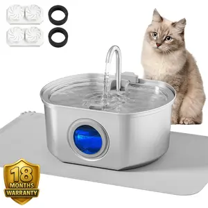 108oz Stainless Steel Pet Water Fountain with Silicone Mat – Ultra-Quiet Automatic Cat & Dog Water Dispenser, 4-Stage Filtered Drinking Fountain, Large Capacity, No More Messy Floors & Easy to Clean