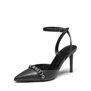 Dream Pairs Women's Pointed Toe Stiletto Pumps with Ankle Strap and Slip-Resistant Outsole