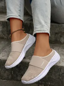 New Women's Casual Sandals, Comfortable Fashion Flip Flops, Lightweight Soft Sole Mesh Shoes, Outdoor Flat Leisure Footwear