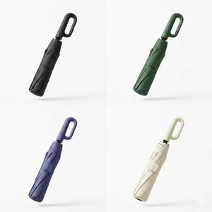 Automatic Folding Umbrella, 1 Count One-Handed Folding Travel Umbrella, Windproof Waterproof Compact Umbrella for Commuters, Reinforced 10-Rib Wind Resistant Umbrella for Men Women