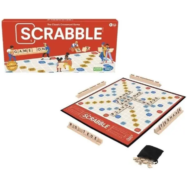 Scrabble Classic Board Game – Family Word & Crossword Game for Kids & Adults, Educational Vocabulary Game for 2–4 Players, Ages 8+