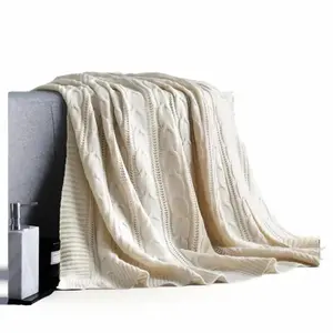 Soft Cozy Cable Knit Sweater Throw Blanket big  blanket