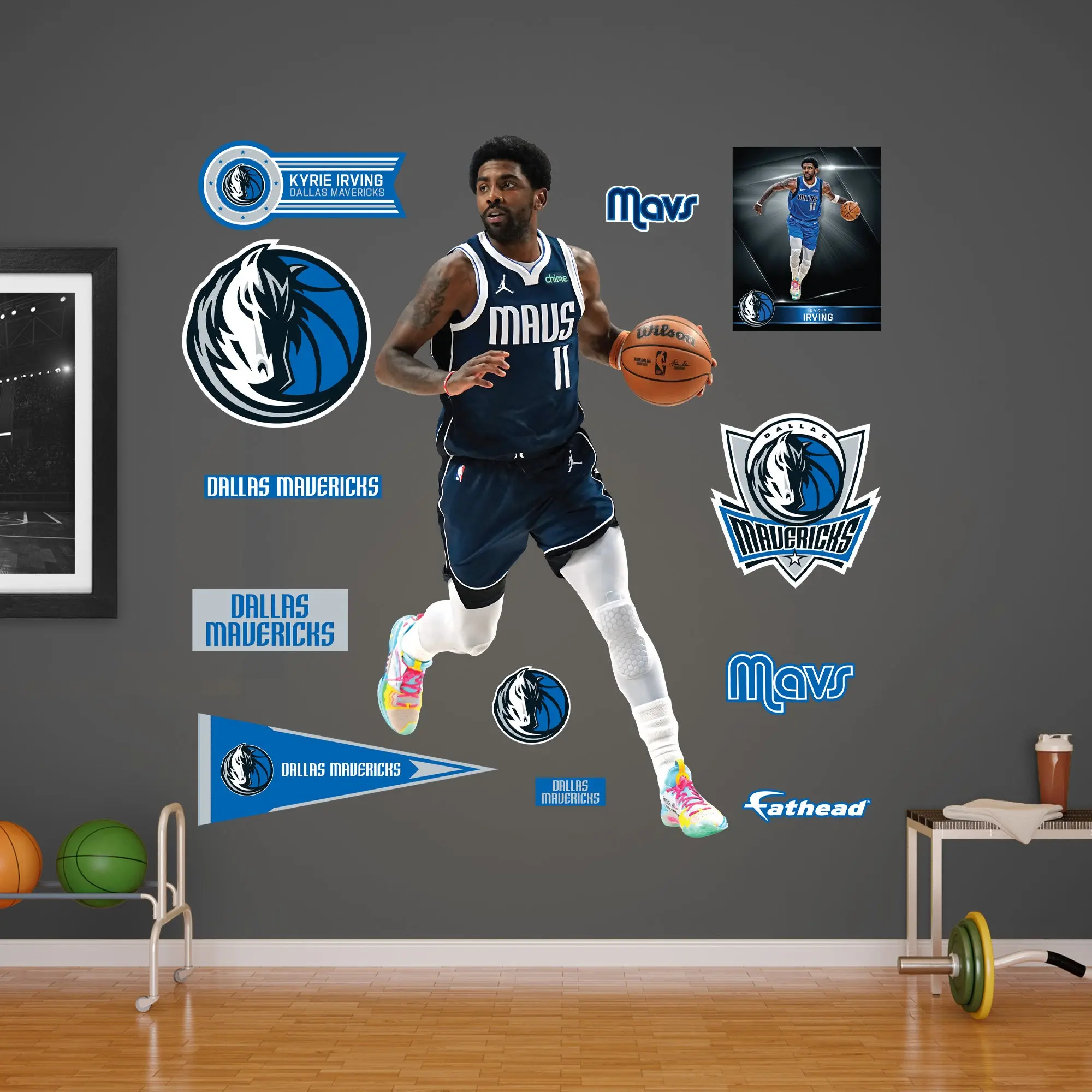 Kyrie Irving - RealBig Collection - Official NBA - Dallas Mavericks - Reusable Vinyl Wall Decals