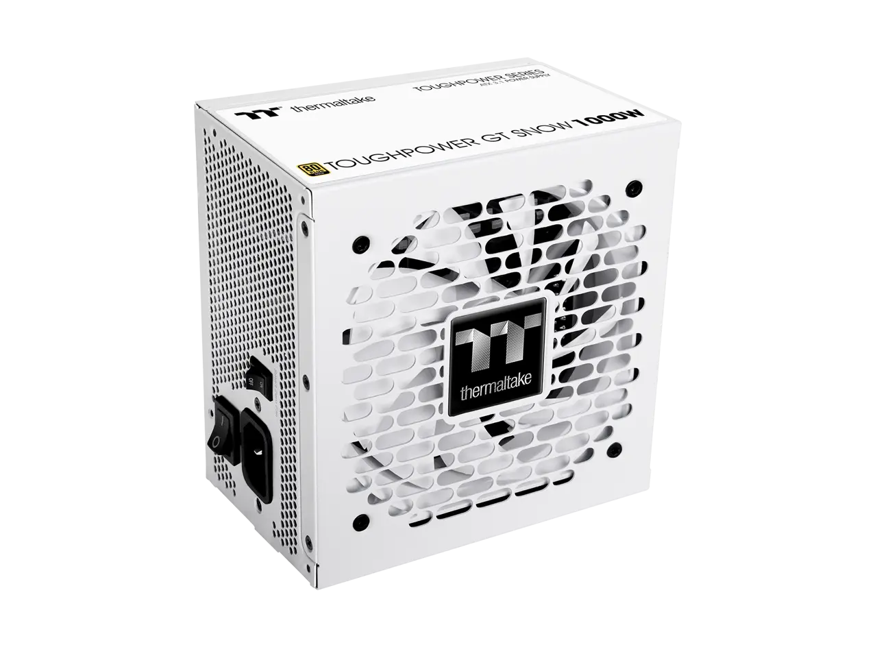 Thermaltake Toughpower GT 1000W; ATX 3.1; Native PCIe 5.1 12V-2x6; Full Modular; Flat Cables; Color Matched Connectors; Japanese Main Capacitors; 80 Plus Gold Certified; 140mm; Snow; PS-TPT-1000FNFAGU-W