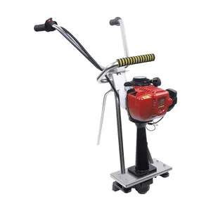 900W 35.8cc Gas Powered Concrete Consolidator 4 Stroke Engine 573lbs Force for 3.2-16ft Screeds Construction Tunnels Bridges Red Black Silver