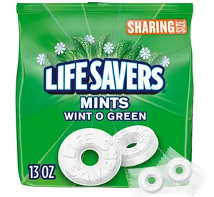 LIFE SAVERS Wint-O-Green Summer Candy Individually Wrapped Hard Mints, Sharing Size, 13 Oz Bag