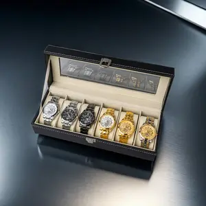 6-Piece Men's Watch Elegant Gift Box: A must-have trendy accessory for parties and gatherings, showcasing unique taste; also a high-quality business gift for boyfriends