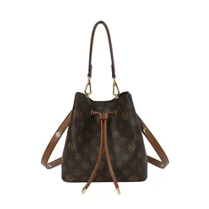 Women's vintage drawstring bucket bag, 2026 new model, large-capacity, high-end feel, hand-held, shoulder, and crossbody bag