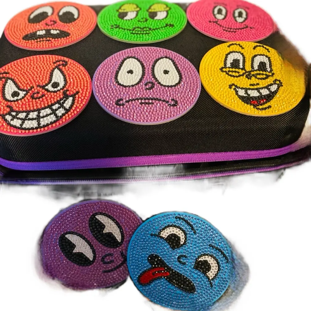 Funky face coasters