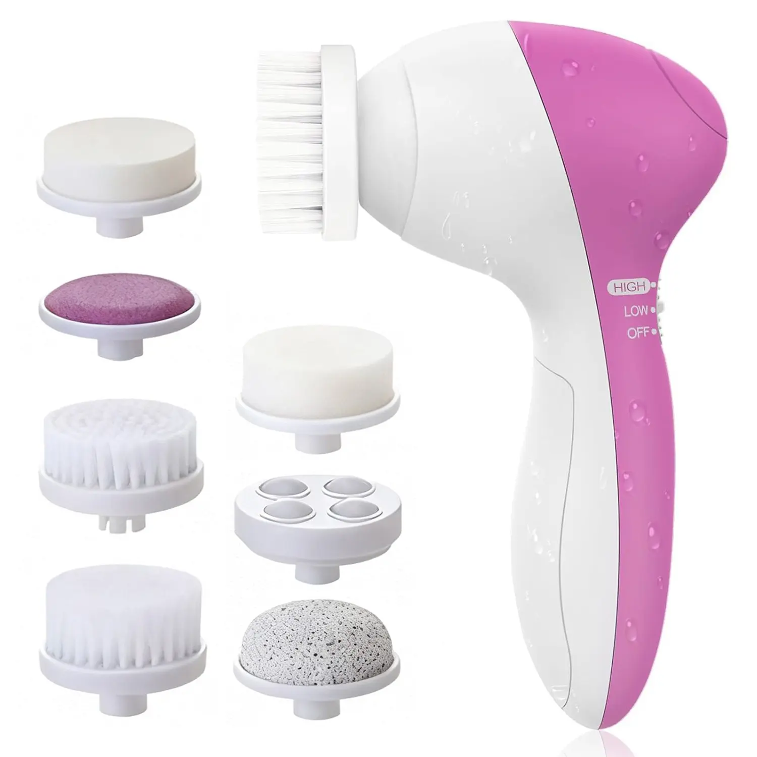 Seven-In-One Electric Facial Cleanser, Powerful Cleaning & Gentle Massage, Adjustable Strength, 7 Replaceable Brush Heads, Essential Beauty Device, Facial Beauty Machine, Facial Cleaning Tool, Face Scrubber