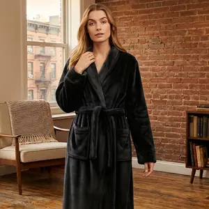 NY Threads Premium Womens Robe, Plush Fleece Long Bath Robe for Women, Fluffy Soft Women's Bathrobe