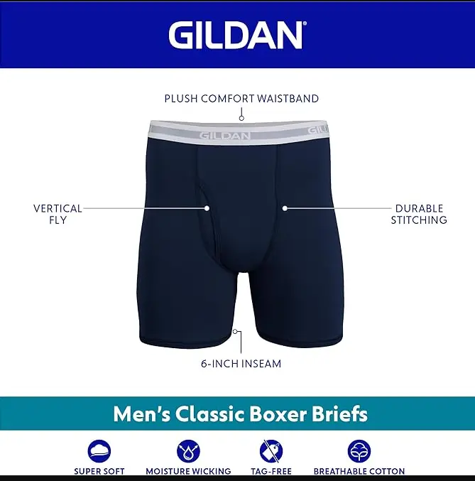 Gildan mens Underwear Boxer Briefs, Multipack