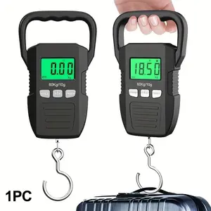 Digital Hanging Scale 132lb/60kg Heavy Duty with Backlit LCD Display, Large Hook and Peeling Function, Portable Luggage Fishing Postal Scale