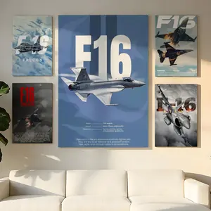 Fighter F16 Painting Calligraphy High Definition Modern Canvas Painting Nordic Style Waterproof Wall Art Decor Solid Wood Inner Frame For Living Room Bedroom Home Decoration Fashion Art Ready To Hang Best Gift Choice
