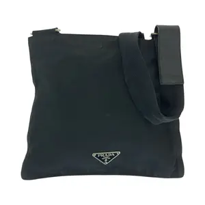 Pre-owned PRADA Nylon Shoulder Bags Tessuto Triangle Logo Plate Shoulder Bag
