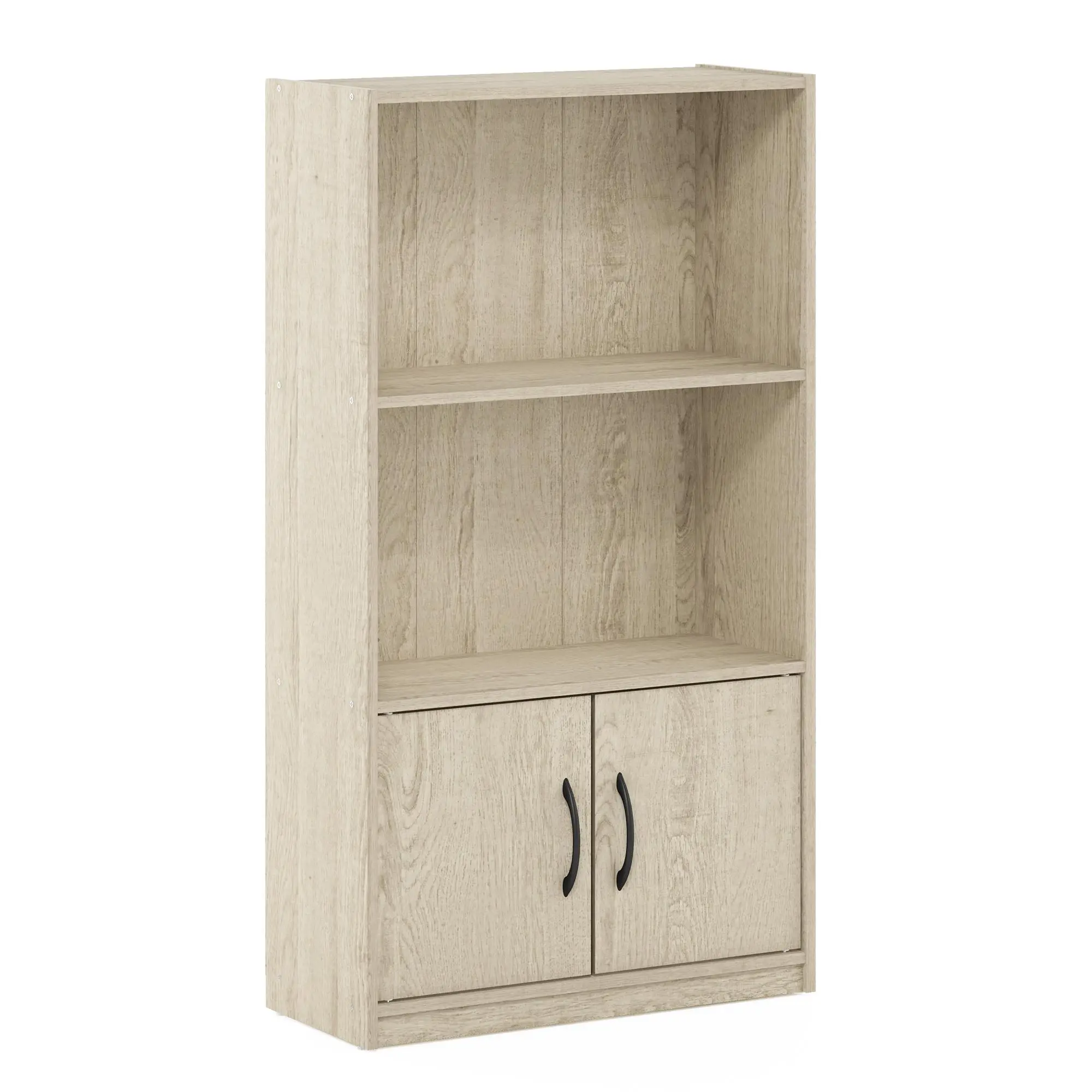 GRUEN 3-Tier Wall Corner Bookshelf - Metropolitan Pine Wood Corner Storage Unit with 1 Closed Cabinet, 9.3in Deep, 9.3x21.8x39.5in, 15 lbs per Shelf, Simple Assembly with Manual Instructions, CARB Compliant, Compact Space-Saving Furniture for Living Room