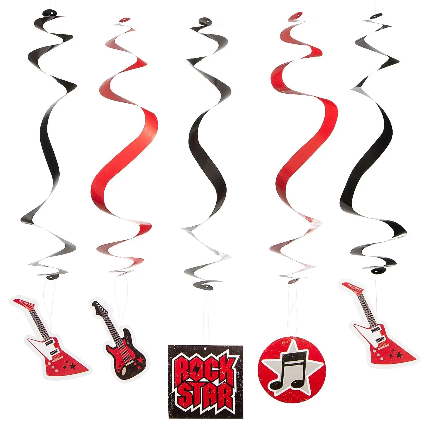 Rock Star Hanging Swirl Decorations - 12 Pc.