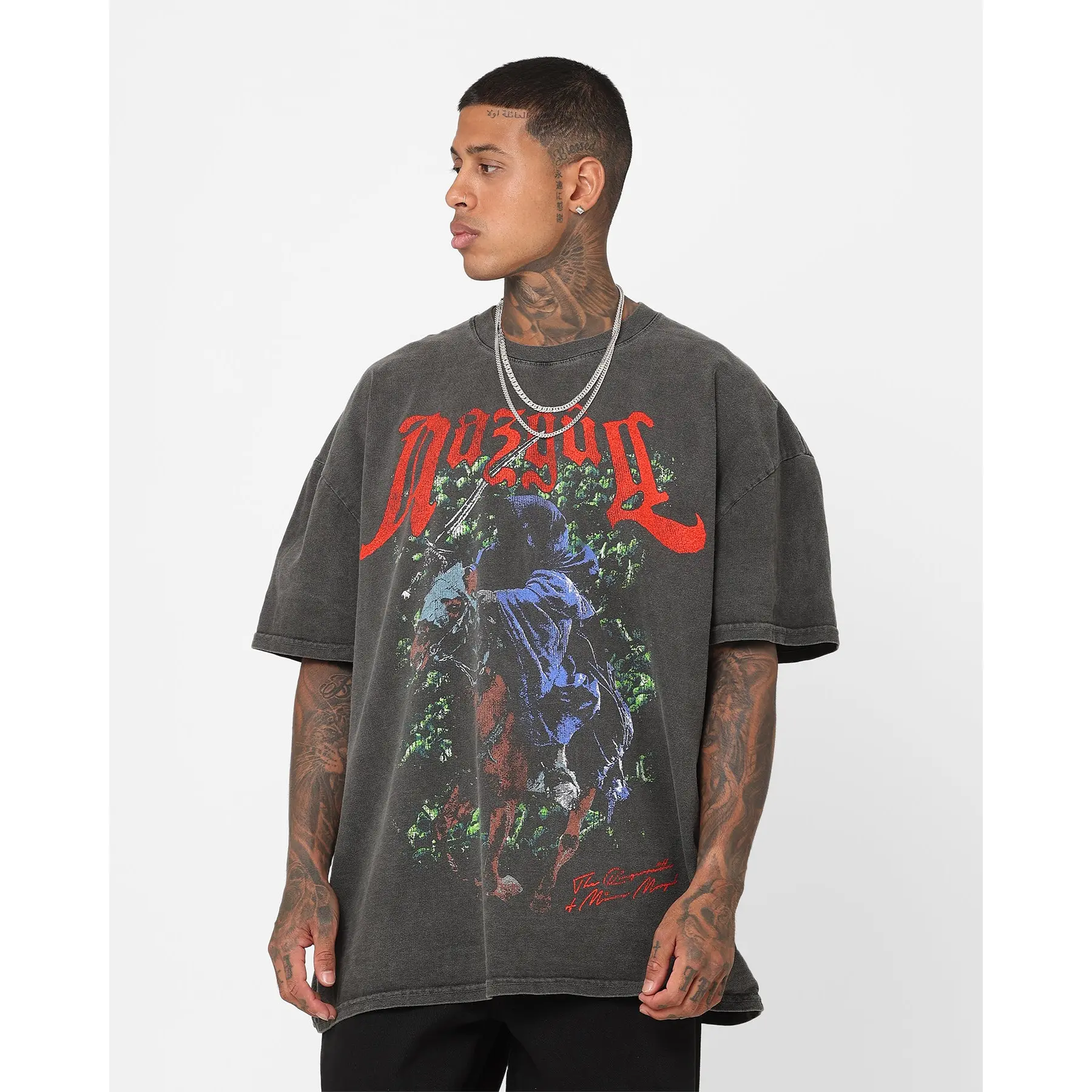 73Studio X The Lord Of The Rings Nazgul Heavyweight Vintage T-Shirt Black Wash