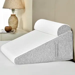 Wedge Pillow Luxurious Support for Comfortable Sleep with Premium Foam Soft Washable Cover Ideal for Elevating Head Back and Legs on Bed Sofa or Lounge