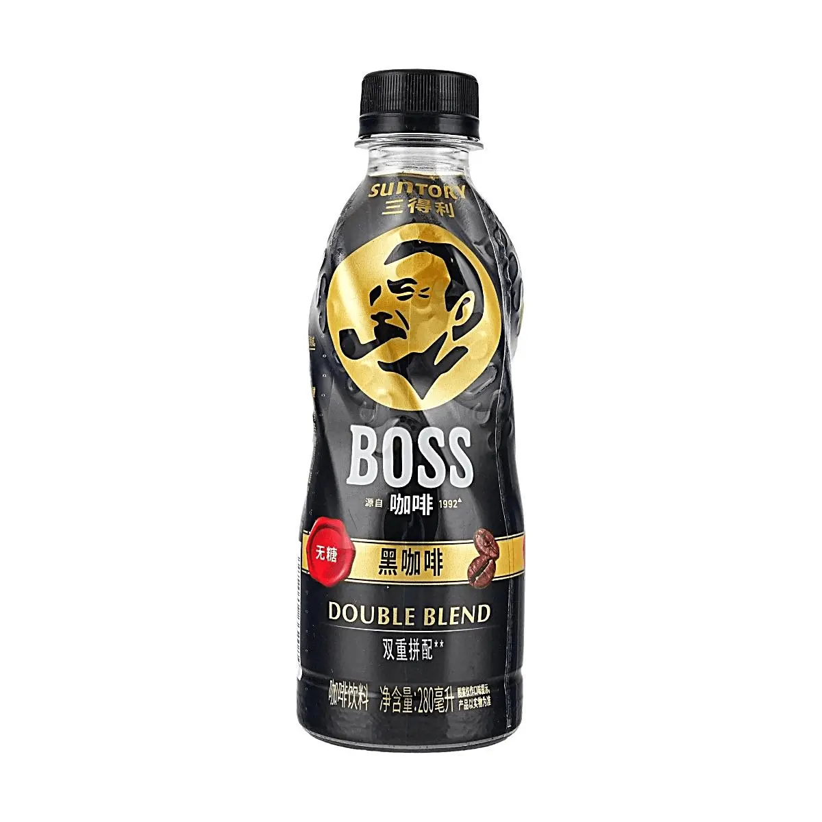 Suntory Boss Black Coffee - Triple Blend, Sugar-Free, 280ml Can - Rich Aroma, Energizing, Japanese Coffee for Focus