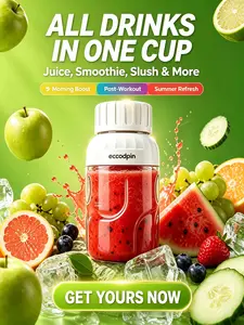 The Thoughtful Gift for Holidays &Birthday: ECCODPIN Cordless Blender,43oz BPA-Free, Perfect for MakingTwo-Serving Smoothies, CrushesIce, USB Rechargeable - For a Fresh& Healthy Start as a Couple. ShareHealthy Moments Together! outdoor