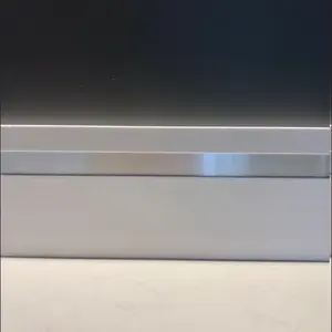 Box of 5 Baseboard Mouldings with Stainless Steel Inserts to compliment any interior design. Perfect for construction project at home or at your business.