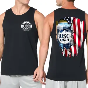 Busch Light America Flag Tank Top, Funny Summer Graphic Shirt, Outdoors Beer Lover, For Men and Women